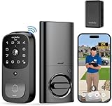 ARPHA Smart Door Lock with Video Camera - 6 in 1 Camera+Doorbell+Fingerprint Keyless Entry Door Lock, Wi-Fi Smart Locks for Front Door with 32GB SD Card, Electronic Digital Door Lock with Keypad