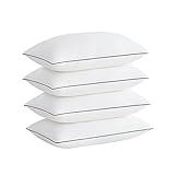 Acanva Cooling Bed Pillows for Sleeping, Luxury Hotel Quality 3D Microfiber Filling with Breathable Cover for Side Back and Stomach Sleepers, Reduces Neck Pain, King (Pack of 4), Black 4 Count