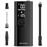 Airmoto Tire Inflator Portable Air Compressor - Air Pump for Car Tires with Tire Pressure Gauge - One Click Smart Pump Tire Inflator for Car, Motorcycle, Bicycle and More