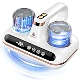 Amzany Bed Vacuum Cleaner - 5-in-1 Cordless Mattress Vacuum Cleaner, Powered by UV-C Light & Ultrasonic Technology, 16Kpa Strong Suction,Low Noise,Suitable for Dust, Pet Hair, Etc.