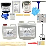 ArmorPoxy Garage Epoxy Floor Kit – Industrial Grade, 2 Part Epoxy Coating for Concrete for Garages, Basements, Workshops, Retail & Automotive Spaces -14 pcs, Covers 300 Sq Ft, Medium Gray