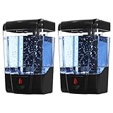 Automatic Wall Mounted Soap Dispenser for Bathroom (2-Pack Black), Commercial Hand Soap Dispenser Wall Mount, Touchless Hand Sanitizer Dispenser, (Dispensador de Jabon de Bano Automatico) by EnBath