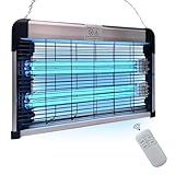 BAIMNOCM UV Light with Ozone 76 Watts (2x38W), UVC Lamp w/Remote Control, Odor and Dust Mite Removal, Ultraviolet Light for Kitchen/Basement/Bathroom Black