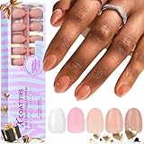 BTArtbox XCOATTIPS Gel Nail Tips - 640 Pcs Extra Short Almond Press On Nails, 5 Natural Colors Long Lasting Short False Nail, Soak Off Acrylic Fake Nails Extensions for Nail Art DIY Autumn Gift