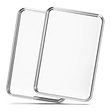 Baking Sheets Set of 2, Bastwe 20 inch Stainless Steel Bakeware Baking Pans, Healthy & Nontoxic & Rustproof & Easy Clean & Dishwasher Safe