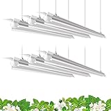 Barrina Plant Grow Light, 4FT 5000K Full Spectrum White, 252W(6 x 42W), T8 LED Grow Light, Growing Lamp Fixture, Plant Light for Indoor Plant, 6-Pack