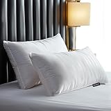 Beautyrest Hotel Collection Fluffy Luxury Goose Feathers Medium Firm Hypoallergenic Pillow, 500 Thread Count US Grown Cotton Cover (20x36”), King (Pack of 2), White 2