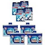 Bundle of Finish In-Wash Dishwasher Cleaner: Clean Hidden Grease and Grime, 3 Count, Pack of 4 + Finish Dishwasher Cleaner - Liquid Fresh 4x8.45 oz.