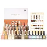 CANNI 30Pcs 9ML Hema-free Gel Nail Polish Set,Nude Brown Red Glitter Gold Gel Polish Kit Soak Off LED Nail Gel Polish Set Nail Art Starter Manicure Salon DIY at Home