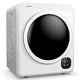 COSTWAY, 13.2 lbs Capacity Front Load Compact Tumble Laundry Stainless Steel Tub, Easy Control Button Panel Downside for Variety Drying Mode, White 1700W Electric Portable Clothes Dryer