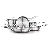 Calphalon Stainless Steel Kitchen Cookware, 11-Piece Pots and Pans Set with Stay-Cool Handles, Dishwasher & Oven Safe, Silver