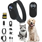 Camera for Cat Collar, Dog Tracker Collar No WiFi Needed with 8GB SD Card,1080P Dog Tracker Collar Mini Body Camera Action Camera Collar Camera for Pets Dogs Cats Present Indoor/Outdoor Black