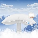 Canadian White Goose Down Pillow King Size,1050+ Fill Power Soft Side Sleeper Pillow for Sleeping Neck Pain Relief,100% Cotton Shell 600 Thread Count Bed White Hotel Quality Fluffy Pillows