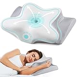 Cervical Neck Pillow - Ergonomic Bed Pillow for Neck Pain Relief, Orthopedic Contour Side Sleeper Pillow for Sleeping, Cooling Memory Foam Pillows for Back & Stomach Sleepers with Pillowcase