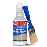 Clean-eez Grout Sealer & Stand-Up Brush Combo: Ultimate Floor Tile & Shower Sealant, Heavy Duty Protection for Kitchen & Bathroom, Safeguard Marble, Ceramic & Granite Surface -32 oz Sealer & Brush Set