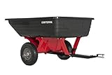 Craftsman CMXGZBF7124489 350 lb Load Capacity, Tow Behind Poly Dump/Swivel Cart, 10 CU FT Capacity; Lawn & Garden Cart/Trailer for Lawn Mowers, Easy to Use Hand Dumping Mechanism