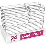 Criusia 26 Pack Large Clear Plastic Drawer Organizer Bins -5 Size Heavy Duty Acrylic Kitchen Drawer Organizers and Storage for Utensils -Bathroom Drawer Organizer Trays for Makeup Office Organization