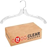 DEILSY™ Clear Plastic Hangers 25 Pack - Durable Clothes Hangers for Wardrobe Organization, Essential Plastic Hangers for Garments, Versatile Coat Hangers for Home and Retail Use