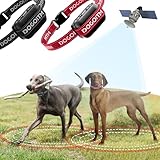 DOGOITM Wireless Dog Fence for 2 Dogs, Pet Containment System with AI Smart GPS Signal for Outdoor, Waterproof and Rechargeable Dog Collar Fence with 3 Warning Modes, Range 65-3290 FT for Most of Dogs