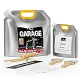 DWIL Garage Floor Epoxy Kit, Epoxy Garage Floor Coating Kit Self-Leveling, Garage Floor Paint Low odor Floor Coating for Garage, Workshops, Basements,1 Car Kit,High-Gloss,Light Grey