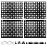 Daanxw 4 Pack Heavy Duty Steel Pegboard Garage Organization Panels,Universal 1/8 and 1/4 Pegboard Accessories,Suitable for Tool Storage,Garage Storage etc.(Black, 16X12)