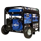 DuroMax XP13000HXT 13,000-Watt 500cc Tri Fuel Gas Propane Natural Gas Portable Generator with CO Alert, Black/Blue