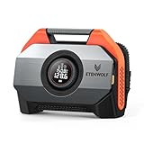 ETENWOLF VORTEX S6 Tire Inflator Portable Air Compressor for Heavy-duty Vehicle, Cordless Air Pump for Car & Inflatables with 19200 mAh Battery, 100% Duty Cycle & Dual Cylinder Bike Pump, Vivid Orange