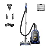 Eureka Canister Vacuum, Pet Friendly Vacuum Cleaner for Home, Bagless Vacuum with 2 Motors, Retractable Cord, and 4 Cleaning Tools, NEN186BL, Blue