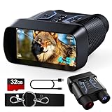 FIEGEl Night Vision Goggles, 4K UHD Video & 36MP Image Infrared Night Vision Binoculars with 4.5″ Screen, 4500mAh Rechargeable Battery, 32GB TF Card, 8X Digital Zoom for Camping (Black)
