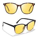 FIMILU 2 Pack Night Vision Glasses for Women Men, Polarized Night Driving Glasses Anti-Glare and Enhance Vision at Night 1851