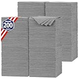 FIXSMITH Shop Towels, Pack of 200, Grey Microfiber Cleaning Cloth Bulk, Microfiber Towels for Cars, All-Purpose Absorbent Cleaning Rags, Dust Cloth for Automotive, Mechanic, Garage, 11.5 x 11.5 inch