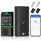 GGUU Smart Lock,Smart Door Lock,Deadbolt Smart Lock,Fingerprint Keyless Entry Door Lock,Smart Door Locks for Front Door,Backlit Keypad,Anti-Peeking Password,Easy Install,App Remote Control,Auto Lock