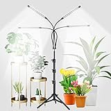 GHodec Grow Light with Stand, 5500K Full Spectrum Gooseneck Floor Plant Light for Indoor Plants Growing,5 Dimmable Levels & Auto On/Off Timer,Tripod Stand Plant Lamp Height Adjustable