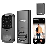 GHome Smart Video Smart Lock, 3 in 1 Smart Door Lock Set with Doorbell Camera and Fingerprint WiFi Keyless Entry Door Lock, Door Locks for Front Door, App Remote Control, 2K HD Doorbell Camera, 2.4GHz