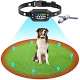 GPS Dog Collar Fence System,GPS Wireless Dog Fence,Electric Fence for Dogs,Wireless Dog Fence System,Electric Dog Fence with No Wire Circular Boundary & Rechargeable Collar Receiver,Outdoor Use Only