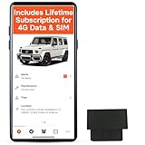GPS Tracker for Vehicles No Monthly Fee, No Subscription, SIM and Data Included, Vehicle Location, Trip History, Driving Alerts, Geofence, OBD, USA Developed, 4G, Moto Watchdog