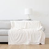 GRACED SOFT LUXURIES Throw Blanket Softest Warm Elegant Cozy Faux Fur Aesthetic for Home, Couch, Sofa, Bed, Living Room (Solid Ivory, Extra Large 60" x 80")