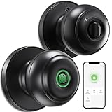 GeekTale Fingerprint Door Knob Lock for Bedroom Basement Garage Office with App, Smart Knob,Biometric Thumbprint Fingerprint Door Lock, Entry Private Passage Mode 3in1