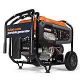 Generac 7715 GP8000E 8,000-Watt Gas-Powered Portable Generator - Electric Start with COsense - Powerrush Advanced Technology - Power for Emergencies and Recreation - 49 State Compliant - Orange/Black