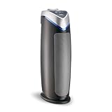 GermGuardian 4-In-1 HEPA Air Purifier for Home, Large Rooms Up To 743 Sq. Ft. with HEPA Air Filter, UC-V Light & Odor Reduction, AC4825E, 22" Tower, Gray