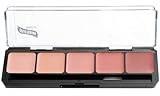 Graftobian HD Glamour Crème Foundation Palette (Blush) - High Definition 5 Color Makeup Palette, Cream Based Foundation Pink and Red Blush Palette for Cheeks, Full Coverage - For All Skin Shades