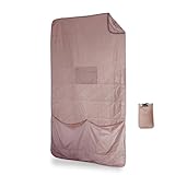 Gravel Layover Compact Travel Blanket 66 x 40 - Ultra Lightweight, Down Alternative, Soda Can Size for Easy Packing - Ideal for Plane, Camping & Adventure, Designed in USA