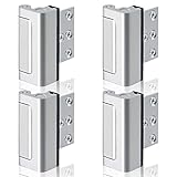 GreaTalent 4PACK Home Security Door Reinforcement Lock Childproof, Add High Security to Home Prevent Unauthorized Entry, Frame Lock, Aluminum Construction Finish, Silver