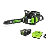 Greenworks 80V 16" Brushless Cordless Chainsaw (Great For Tree Felling, Limbing, Pruning, and Firewood / 75+ Compatible Tools), 2.0Ah Battery and Charger Included