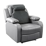 HOMBYS Sherpa Fleece Lumbar Support Pillow with Headrest for Recliner,Memory Foam Recliner Chair Cushion for Back Pain,Big High Back Support for Recliner with Chair Headrest for Elderly (Grey)