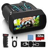 HURYSIN Night Vision Goggles with Grip - 4.5" HD, 4K Video, 400m Range, 7-Level IR, Starlight CMOS, IP54 Waterproof, 4000mAh Battery - Perfect for Hunting & Surveillance
