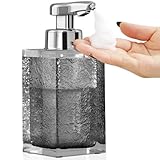 Haocoott Automatic Foam Soap Dispenser, Foaming Soap Dispenser Hand Free, 245ML 8oz Touchless Foam Soap Dispenser Bottles, Rechargeable Auto Soap Dispenser Pump Set for Kitchen Bathroom Grey