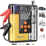 Hererod PW40 Jump Starter, Tire Inflator Portable Air Compressor, 4000A Peak 200PSI & 4X Faster, 32000mAh 12V Car Battery Jump Starter (9L Gas/8L Diesel), Portable Tire Inflator for Car(Yellow)