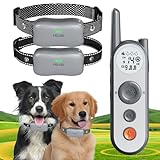Htcuto Wireless Dog Fence System Electric Fence for Dogs Training Collar with Remote 856 Acre Wireless Pet Fence Outdoor No Wire Circular Boundary Containment for 2 Dogs Large Medium with 2 Collar