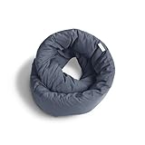 Huzi Infinity Pillow - Travel Neck Pillow - Versatile Soft 360 Support Scarf - Machine Washable - Home Travel Flight Road Trips (Midnight Grey)